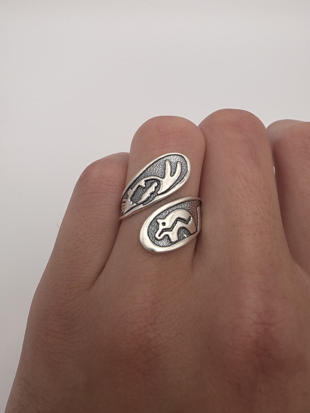 Native American Sterling Silver 925 Bear Ring Size 9